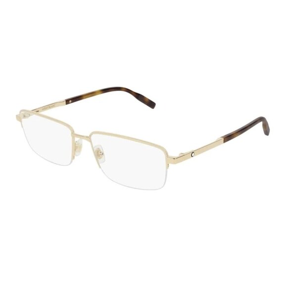 NEW  MONTBLANC EYEGLASSES GOLD MEN EYEWEAR MONTBLANC MB0020O 003 - Picture 1 of 3
